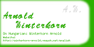 arnold winterkorn business card